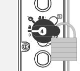 Operating instructions To lock the earthing switch in open or closed position Earthing switch open: padlock on selector 4