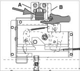 The mechanism activating the shutter is located on the left-hand side inside the circuit-breaker compartment.