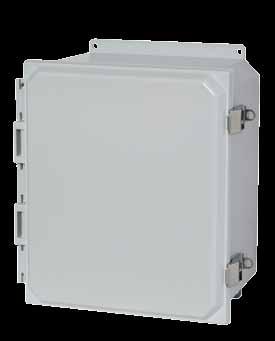AMP Series - Polyline TM JIC Size Junction Boxes: Metal Snap Latch Hinged Cover Solid/Opaque Application Designed to insulate and protect controls and components in both indoor and outdoor