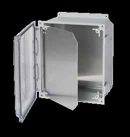 Polyline TM Series Hinged Front Panels Installed: HFPP Kit (P/N) Enclosure Used With Optional Aluminum Back Panel Optional Aluminum Back Panel Optional Steel Back Panel Optional Steel Back Panel