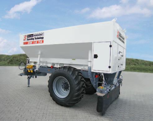 The simple, robust binding agent spreaders of the TA series Tandem-axle trailer of the TA series with a container volume of 16.