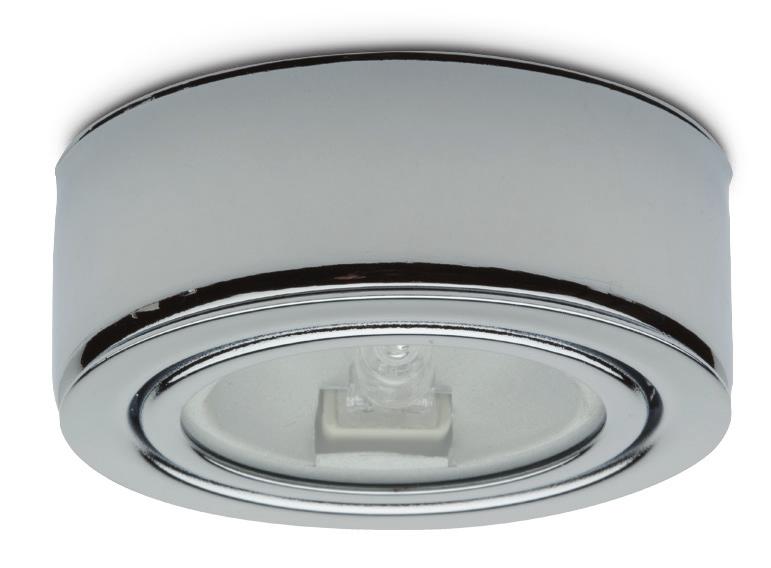 Low Voltage Undershelf Low profile downlights Can be recessed into shelves or surface mounted Lamps included Sold individually JC3014CH Surface adaptor