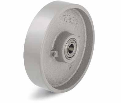 Series: G Cast iron wheels 250-1400 kg RoHS Tread & tyre hardness Temperature resistance Rolling resistance Operating noise Floor surface preservation 180-220 HB -25 C - +120 C excellent sufficient