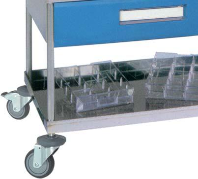 Lower shelf with flange.  Made of stainless steel 18/10.
