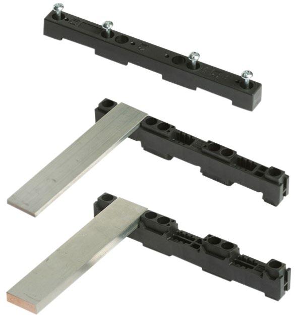 MULTIFIX bus bar carriers are modular devices, single pole, double pole, triple pole, quadruple pole and quintuple pole combinations can be modified with a minimum of system components.