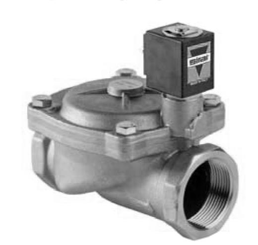 SOLENOID VALVES normally closed pilot operated 2/2 L182 BIG Diaphragm valve, pilot operated, having full orifice Suitable to shut off liquid and gaseous fluids (verify the compatibility of fluid with