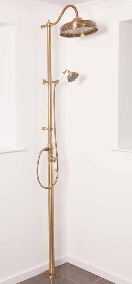 As Above with Wall Inlet Code: BDD-PRI-413023-Bshowering Floor Mounted Shower Column with Shower Head Dia.