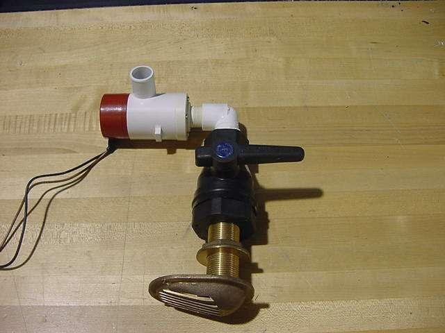 Rule Pump Street 90 degree ¾ inch 1 inch threaded to ¾ inch threaded pvc adapter. Inspect bottom of boat brass thru hull fitting scoup should be facing bow. Step 6 Run Fill hoses.
