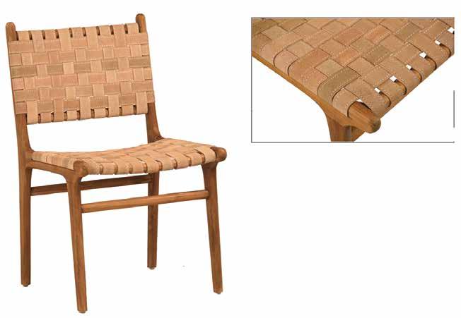 PRESTON CHAIR WITH CUSHION Mahogany wood legs - Kubu rattan Off white seat cushion