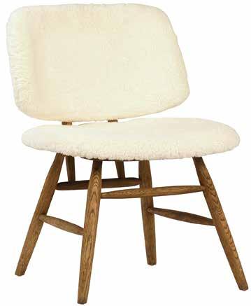 VOLTA DINING CHAIR Weathered oak legs - Ivory Sherpa faux