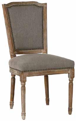 Depth: 22 Height: 38 DOV ALICE DINING CHAIR Solid oak frame and with turned legs Antiqued
