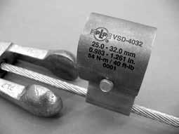 Product identification, installation torque, and lot number are permanently etched on the clamp. 2.