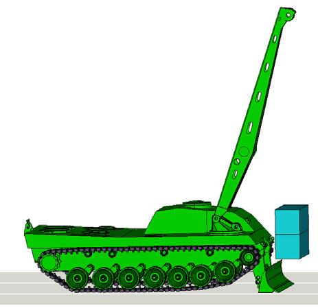 Multi-body-Model Armoured Recovery Vehicle (ARV) Figure 7: CAD-model rest-mass point Multi-body model All track-system components and modules are connected with rigid-elements (.