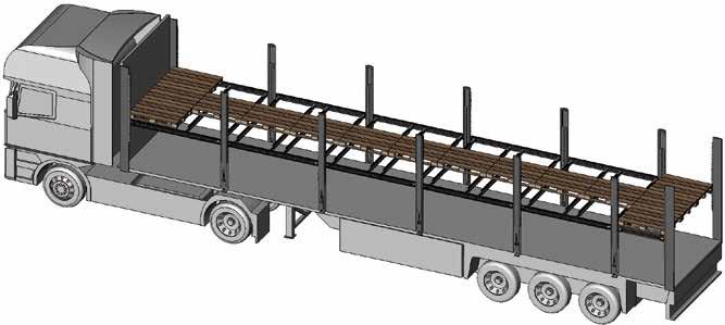 Double-Decking-System for curtain-sider with 5 pairs of pillars System components for 13.62m standard semi-trailer (other dimensions on request): Designation Standard length Item No. Max.