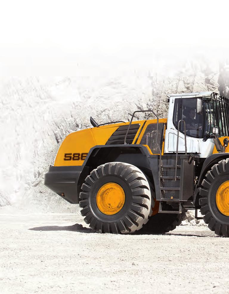 Overview of wheel loaders Lighting choice of xenon / LED optional Safety roof over cab optional ROPS / FOPS as standard Anti-slip steps, sturdy handrails as standard Rear view monitoring with camera
