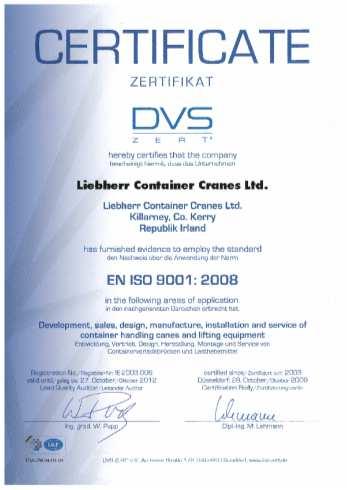 Quality Control and Certifications Quality control DIN EN ISO 9001:2008 Non-destructive weld