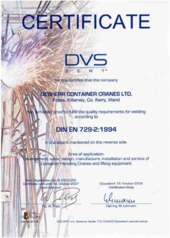 trouble free crane installation Certificates and assembly record files delivered with every
