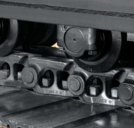 This is one heavy-duty undercarriage. 1 4. D-channel side frames resist impacts, providing maximum cab and component protection.