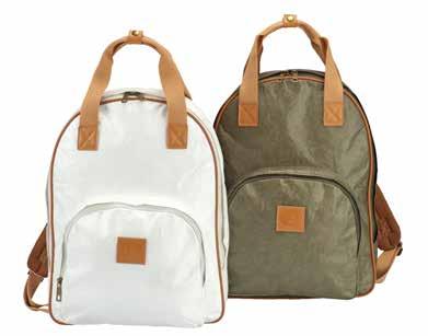 TYVEK BACKPACK Top quality material: Tyvek Super lightweight, so you can easily take it with you Luxurious PU leather details Water resistant Spacious front pocket with firm