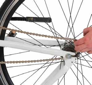 Loosen the bolts on either side of the wheel by turning anti-clockwise.