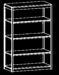 Shelves can be adjusted every 1 1/2 and are all accessible from all four sides. Standard height 7. Other heights available. Standard duty shelving utilizes 1/2 Industrial Grade particle board decking.