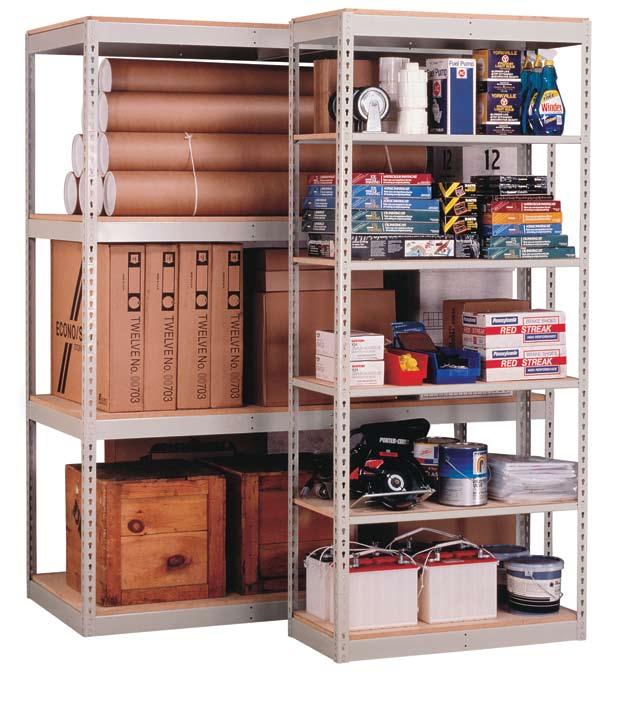 RivetRite Shelving Units Rivet/Keyhole Design Insures Rigid Connection Economical Stock Color 723 Putty Access from all sides Powder