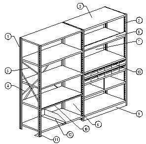 SPECIFICATIONS KLIP-BILT II SHELVING KLIP-BILT II shelving is industrial duty adjustable steel shelving constructed as a structurally independent unit consisting of posts, shelves, back and side X
