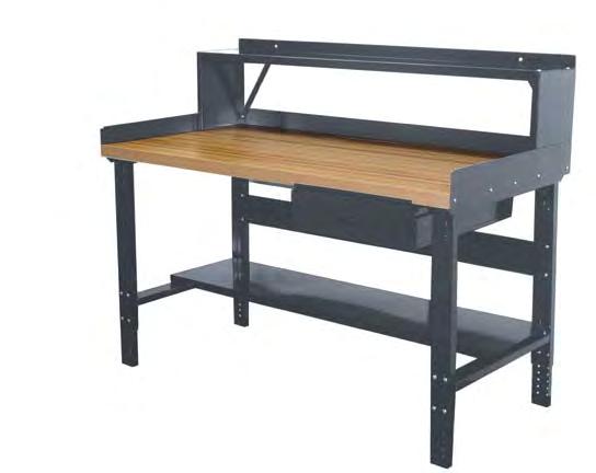 practical, compact and durable workbenches www.hallowell-list.com 1-3/4" WORK SURFACES Steel Top Heavy gauge steel with no holes on the work surface withstands hard shop use for years.