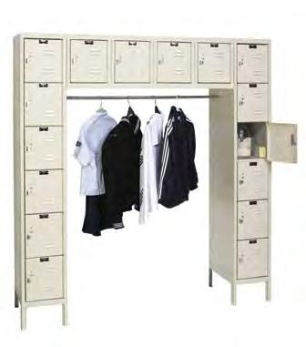 Production locker or cabinet as an option Six Tier, 3 wide, 18 openings Single-point