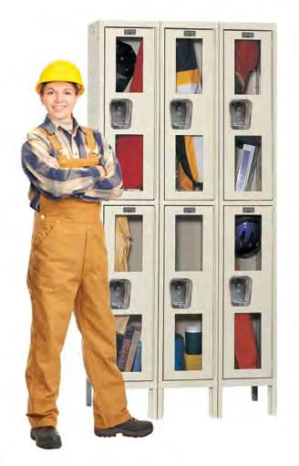 One double ceiling hook for triple tier COAT RODS: Available for single tier at a nominal cost SHELVES: Hat shelf is included in single tier lockers LEGS: 6 high legs are standard.