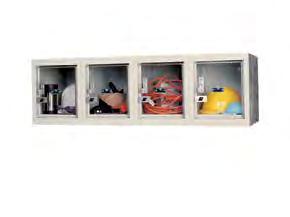 SEE WHAT YOU ARE MISSING box locker Features: BODY CONSTRUCTION: Knock-down, 24 gauge BODY STYLES: Six tier, Sixteen Person and wall mount DOOR: High strength injection molded clear polycarbonate