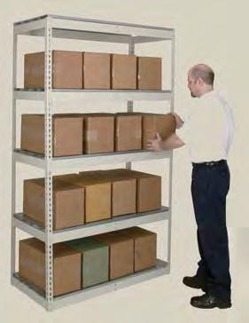 stock program BOLTLESS SHELVING UNITS RIVETWELL SHELVING THE FASTEST shipping in THE INDUSTRY... Boltless shelving is designed to maximize storage space and minimize installation set-up time.