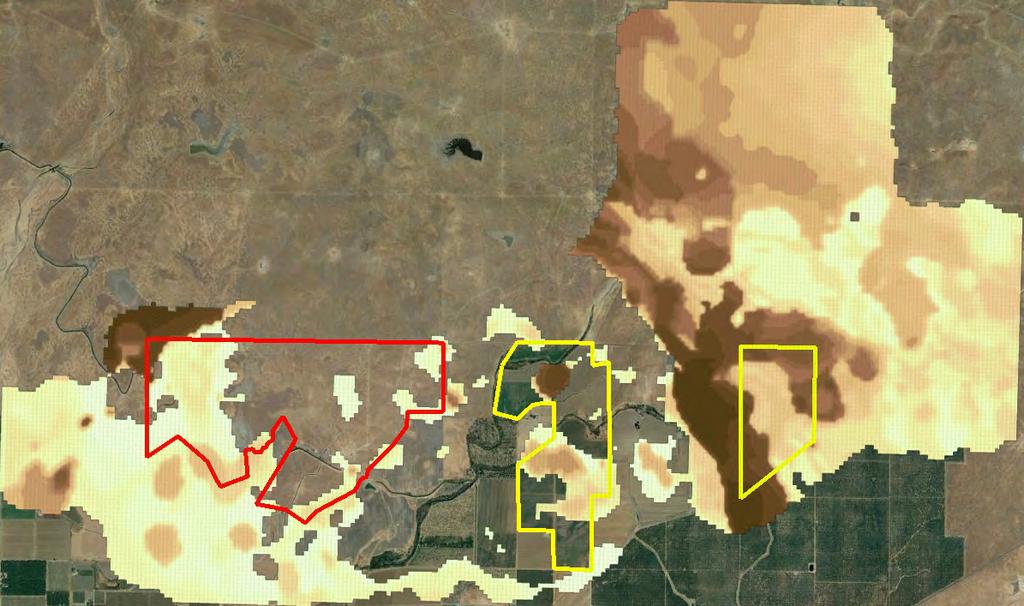 Area 3 Potential Drilling Targets Overlay of the Optimal Drilling Target