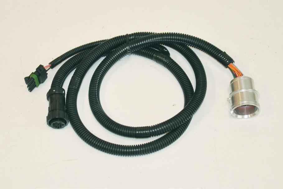 Install Harness - HP1-JD63-16 1. Mount connection (1) into single point connector with snap ring. 2. Connect (2) to factory 16 pin header connector. 3.