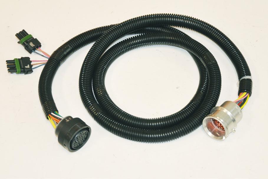 Install Harness - HP2-JD63-31J 1. Mount connection (1) into single point connector with snap ring. 2. Connect (2) to factory 31