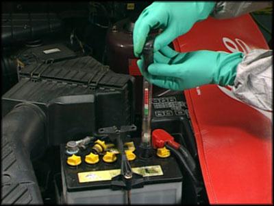 Points to note Batteries come in many sizes and power ratings, so always check the rating of the battery you are servicing. The rating provides a testing benchmark for battery performance.