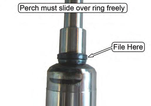 If it does not, file down the outside of the ring, being careful to remove material evenly to keep the ring circular. Note that there may be small divots on the outside of this ring.