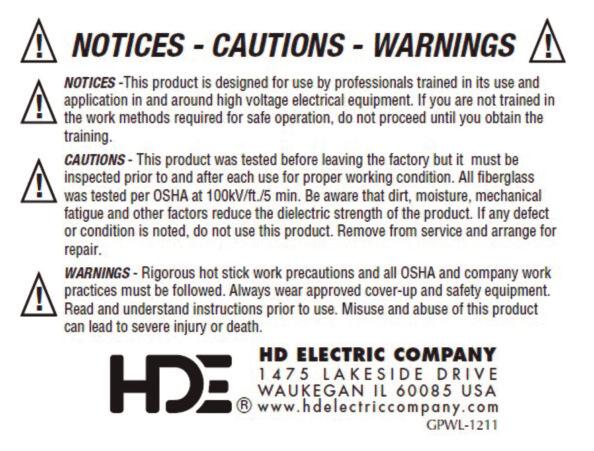 IMPORTANT SAFETY INFORMATION Read and understand these instructions prior to use. These operating instructions are not a substitute for proper training in the use of this equipment.