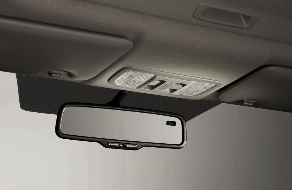 DOOR SILL TRIM ILLUMINATED AUTOMATIC-DIMMING MIRROR ALL-SEASON FLOOR MATS SEAT COVERS REAR A finishing touch that is subtle, tasteful, and definitely upscale.