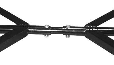 See diagram A. Front Axle 12x70mm bolts, washers,and lock nuts Back Axle Align the holes on the tongue with the holes in the tongue attachment.