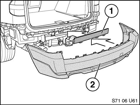 11 For MY07 and newer Vehicles only: 7. Attach bumper insert (1) to cross member of trailer hitch. 8. Reinstall bumper fascia (2) and vehicle interior components.