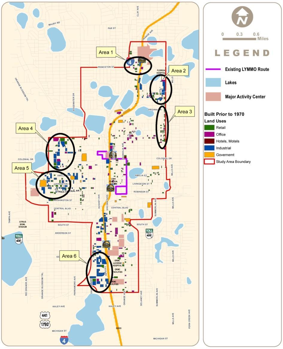 Existing Conditions Economic Development 37 development/redevelopment projects slated for the downtown area 6 added areas within the study area are target locations for redevelopment (Florida