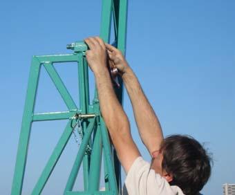 Fig 10. Insert back end of lower Brace into Joint on bottom of Boom and secure with attached Pin and Clip. Fig 11.