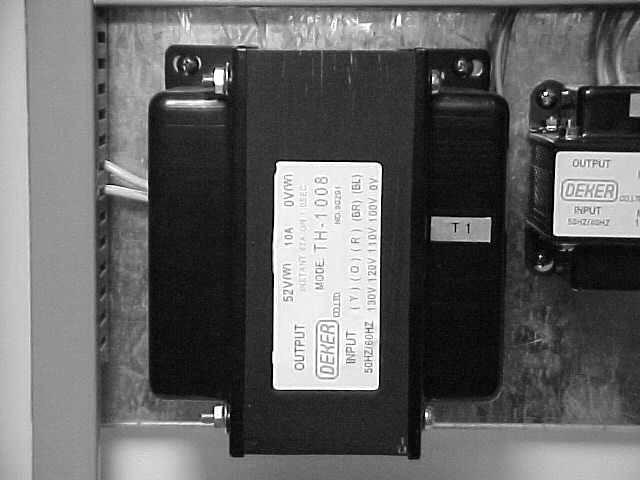 Thompson Direct, Inc. Page 44 TDI-1519ECMC 110 Volt Sealer/Tunnel Combination Service Manual 6. Check for 110 Volts (nominal) to primary of transformer (T2) wires 7 and 26.