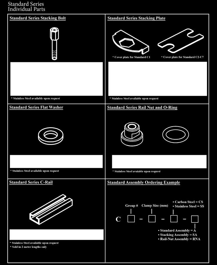 Standard Series Individual Parts Tube/Pipe/Hose Clamp Assemblies