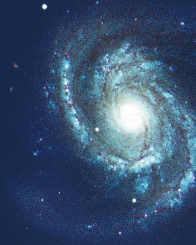 Spiral galaxies, like the M100 shown here in the stellar constellation Virgo, comprise