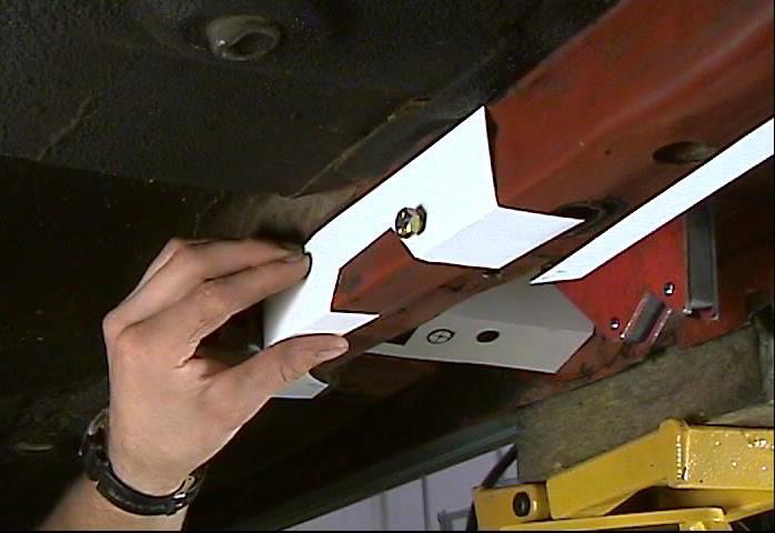 and Interior Leaf Spring Pocket Mount Template. 2. Position the Exterior Leaf Spring Pocket Templates A and B on the underside of the floor pan, as shown in Figure 3 and Figure 4.