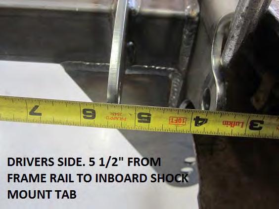 18) Now that the shock crossmember is square front to rear, the side to side dimensions need to be