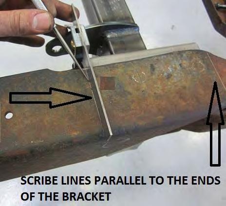20) After all six holes are drilled ½, place the shock crossmember back into the chassis to double check bolt hole