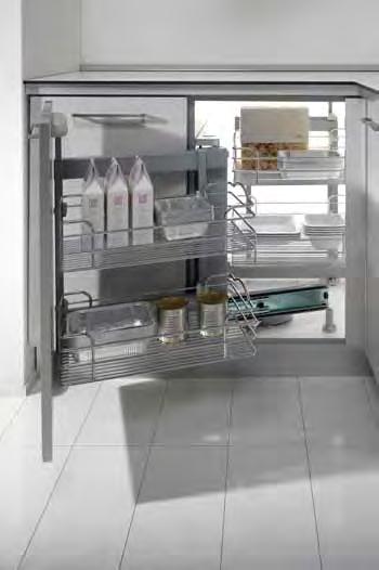 Access those unused corner areas of your kitchen with the Dynamic corner unit,